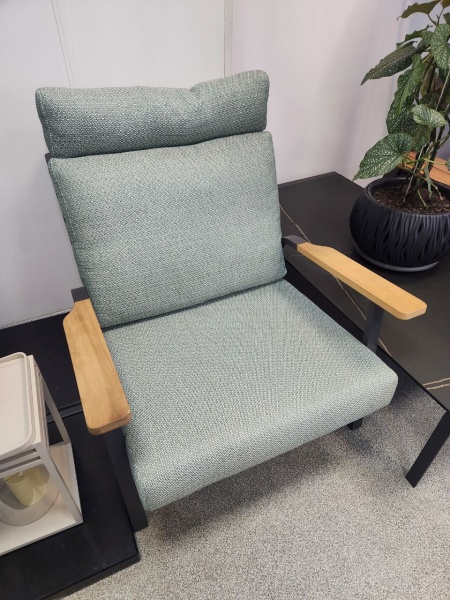 Кресло Malmo с пуфом (антрацит/зеленый)