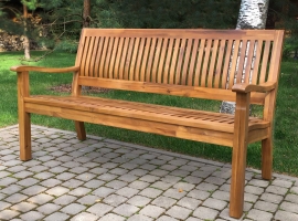 Деревянная скамейка со спинкой - купить в интернет магазине